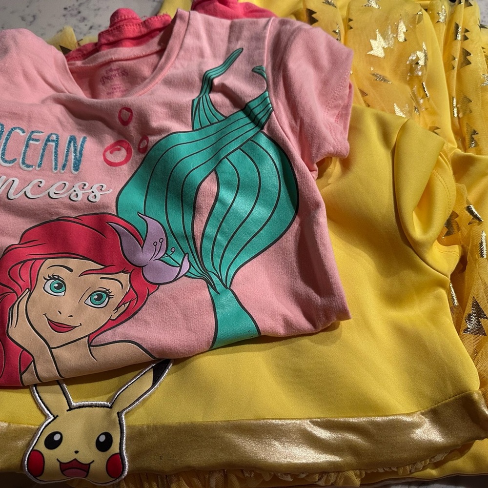 Pink and Yellow Kids Casual Dress Set